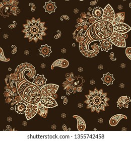Paisley seamless pattern. Vintage background in batik style