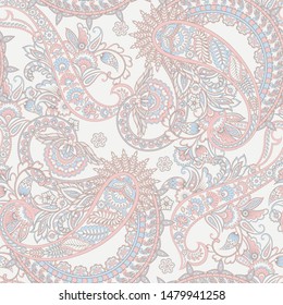 Paisley seamless pattern. Vintage background in batik style