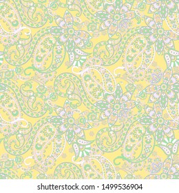 Paisley seamless pattern. Vintage background in batik style