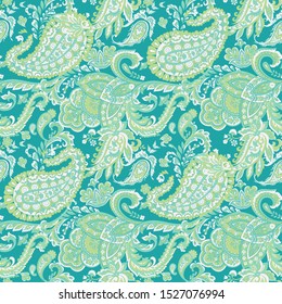 Paisley seamless pattern. Vintage background in batik style