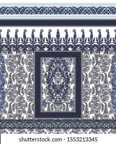 Paisley seamless pattern. Vintage background in Damask style pattern in beautiful colorful floral design