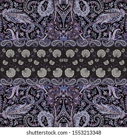 Paisley seamless pattern. Vintage background in Damask style pattern in beautiful colorful floral design