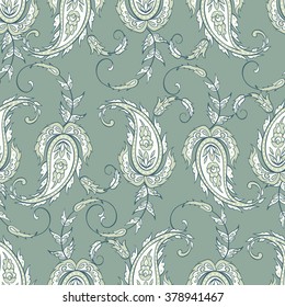 Paisley seamless pattern. Vintage background in batik style