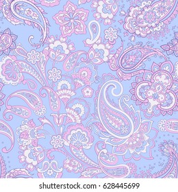 Paisley seamless pattern. Vintage background in batik style