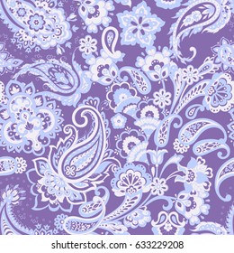 Paisley seamless pattern. Vintage background in batik style
