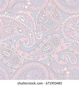 Paisley seamless pattern. Vintage background in batik style