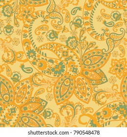 Paisley seamless pattern. Vintage background in batik style