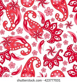 Paisley seamless pattern.Indian, Arabic, Turkish, Oriental decorative ornament