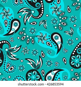 Paisley seamless pattern.Indian, Arabic, Turkish, Oriental decorative ornament
