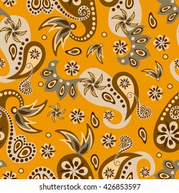 Paisley seamless pattern.Indian, Arabic, Turkish, Oriental decorative ornament