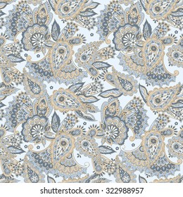 paisley seamless textile pattern in asian batik style