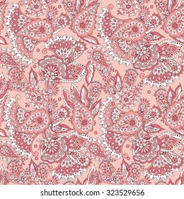 paisley seamless textile pattern in asian batik style