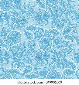 paisley seamless textile pattern in Asian batik style