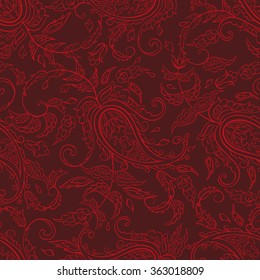 paisley seamless textile pattern in asian batik style