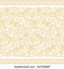 paisley seamless textile pattern in asian batik style