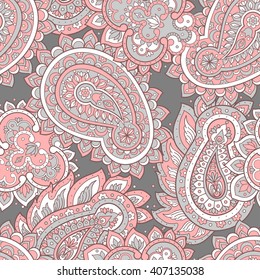 paisley seamless textile pattern in asian batik style