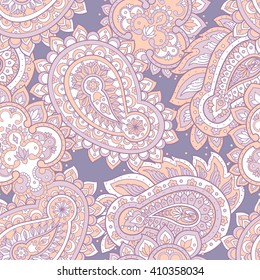 paisley seamless textile pattern in asian batik style