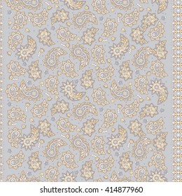 paisley seamless textile pattern in asian batik style