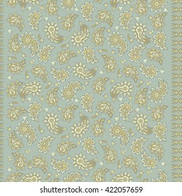 paisley seamless textile pattern in asian batik style