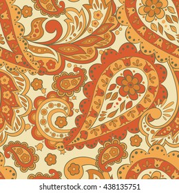 paisley seamless textile pattern in asian batik style