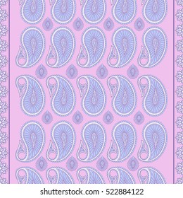 paisley seamless textile pattern in asian batik style