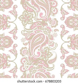 paisley seamless textile pattern in asian batik style