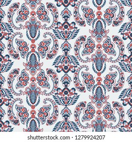 paisley seamless textile pattern. Vector background