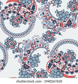 Paisley seamless vector floral background