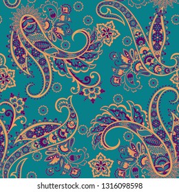 Paisley seamless vector pattern.