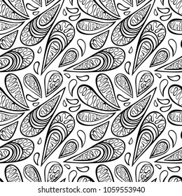 Paisley. Seamless vector pattern (background). Doodle print. 