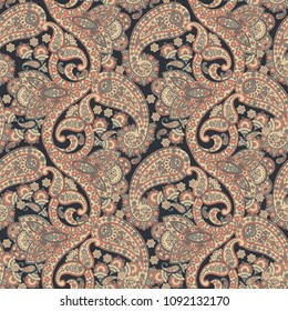 paisley seamless Vector pattern. batik style background