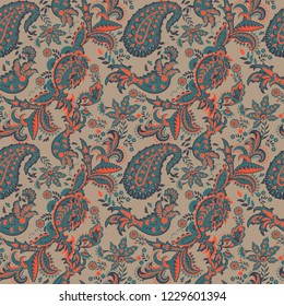 paisley seamless Vector pattern. batik style background