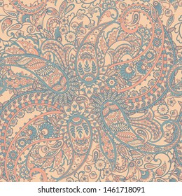 paisley seamless Vector pattern. batik style background