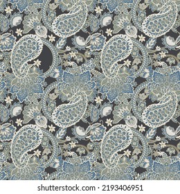 paisley seamless Vector pattern. batik style background