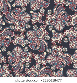 paisley seamless Vector pattern. batik style background
