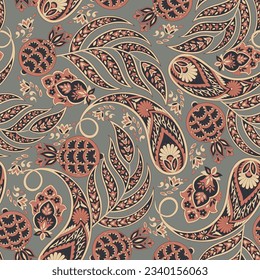 paisley seamless Vector pattern. batik style background