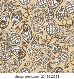 paisley seamless Vector pattern. batik style background
