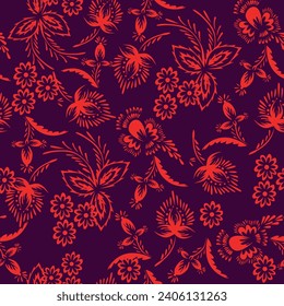 paisley seamless Vector pattern. batik style background