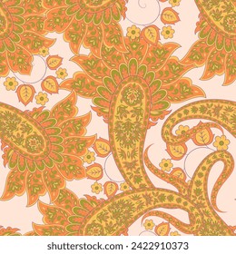 paisley seamless Vector pattern. batik style background