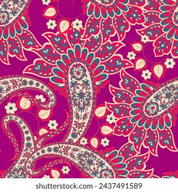 paisley seamless Vector pattern. batik style background