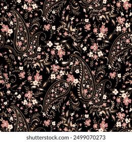 paisley seamless Vector pattern. batik style background