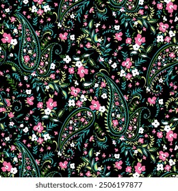 paisley nahtloses Vektormuster. Batikstil-Hintergrund