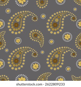 Paisley sem emenda Vetor padrão. fundo estilo batik, sem emenda paisley padrão com cores de tendência para roupas de cama .textiles, tecidos, lembranças, embalagem, cartões de saudação e scrapbooking, xale
