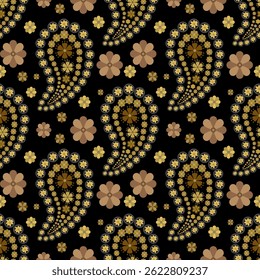 Paisley sem emenda Vetor padrão. fundo estilo batik, sem emenda paisley padrão com cores de tendência para roupas de cama .textiles, tecidos, lembranças, embalagem, cartões de saudação e scrapbooking, xale
