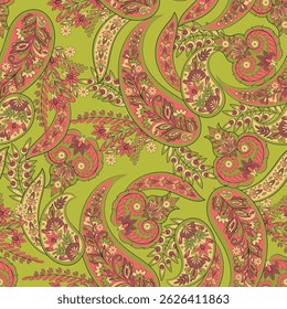 paisley seamless Vector pattern. batik style background