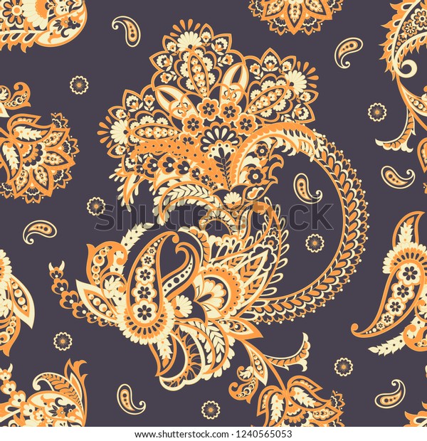 Paisley Seamless Vector Pattern Batik Style Stock Vector (Royalty Free ...