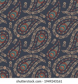 Paisley seamless vector pattern for fabric design.