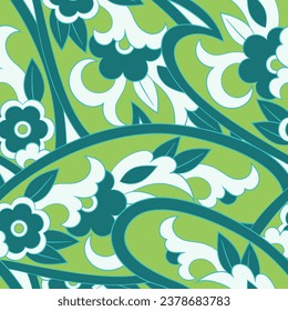 Paisley seamless vector pattern. Fabric Indian floral ornament 