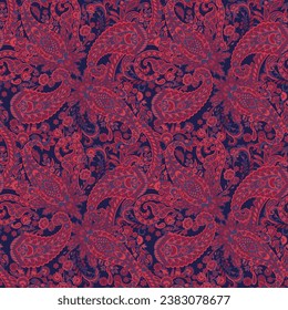 Paisley seamless vector pattern. Fabric Indian floral ornament 