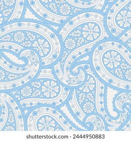 Paisley seamless vector pattern. Fabric Indian floral ornament 